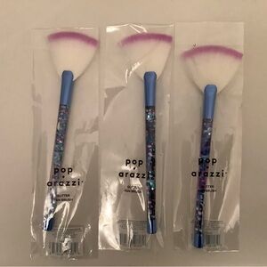 3 poparazzi glitter fan makeup brush brand new